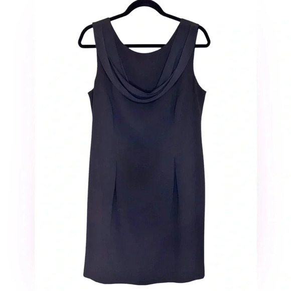 Little black dress, sleeveless sheath dress, 14,
cowl neck, Elegant Chic Classic - Picture 1 of 7